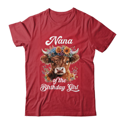 Nana Of The Birthday Girl Highland Cow Farm Family Shirt & Hoodie | siriusteestore