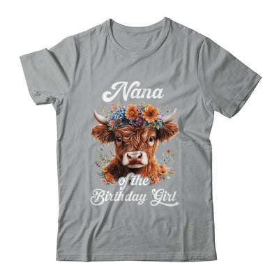 Nana Of The Birthday Girl Highland Cow Farm Family Shirt & Hoodie | siriusteestore