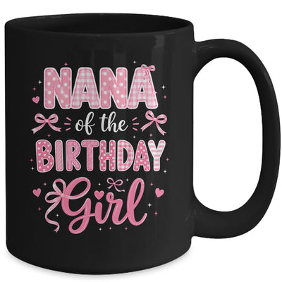 Nana Of The Birthday Girl Matching Pink Coquette Bow Mug | siriusteestore