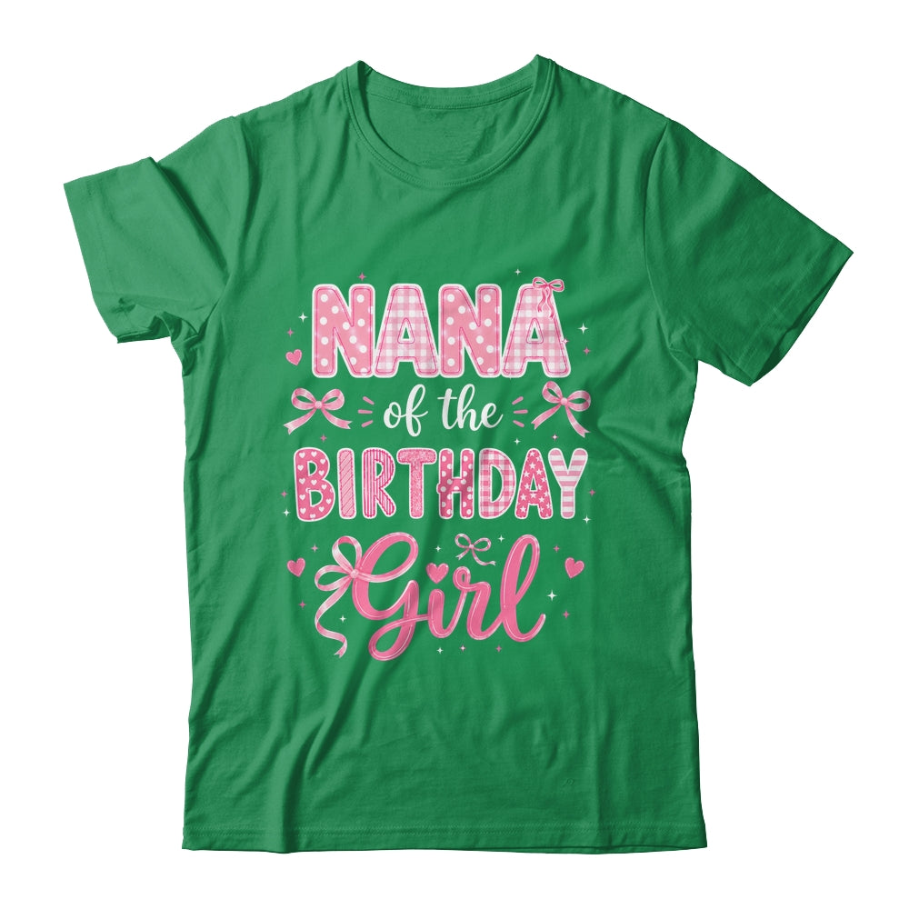 Nana Of The Birthday Girl Matching Pink Coquette Bow Shirt & Hoodie | siriusteestore