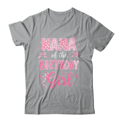 Nana Of The Birthday Girl Matching Pink Coquette Bow Shirt & Hoodie | siriusteestore