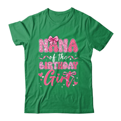 Nana Of The Birthday Girl Pink Coquette Bow Family Shirt & Hoodie | siriusteestore