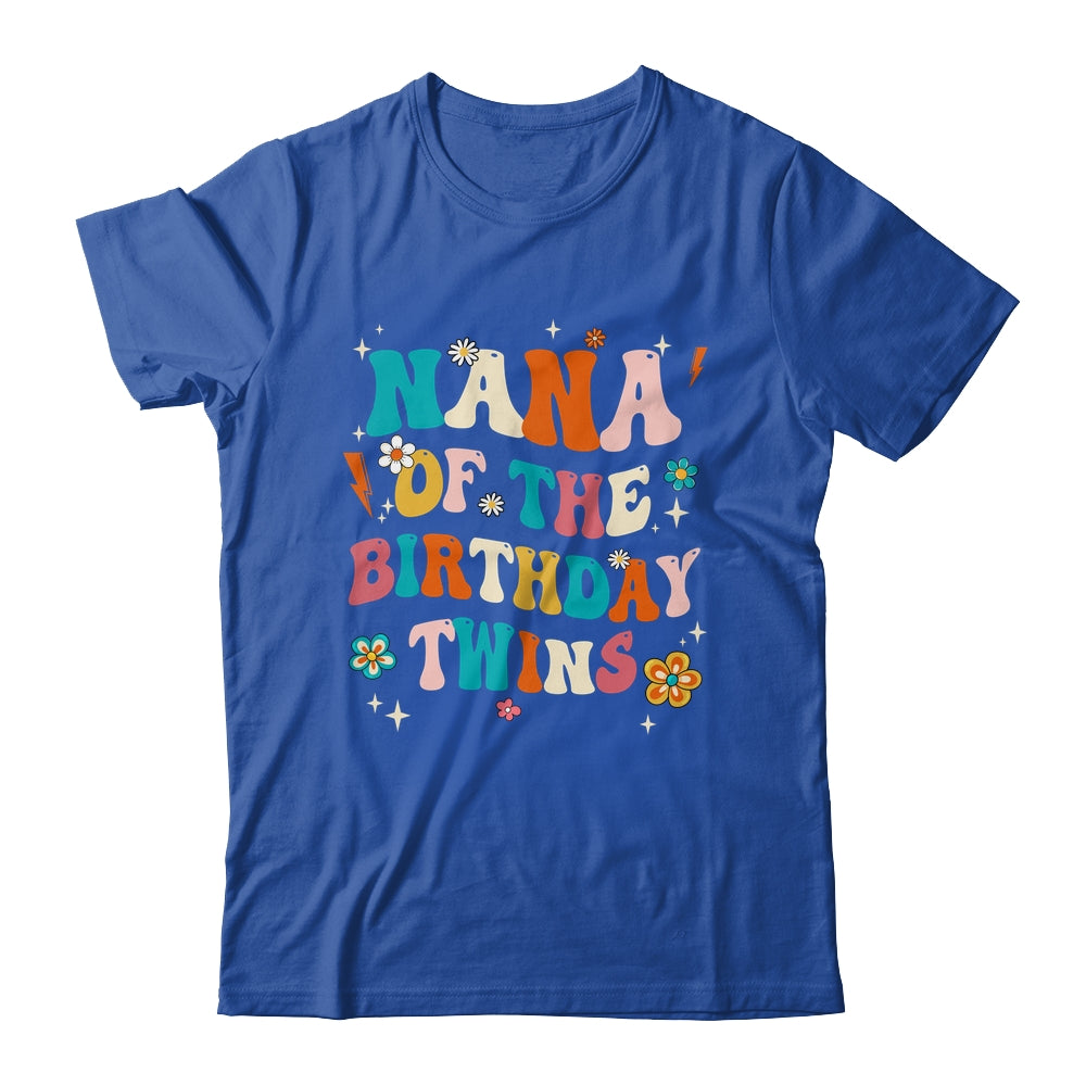 Nana Of The Birthday Twins Boys Girls Party Retro Bday Shirt & Hoodie | siriusteestore