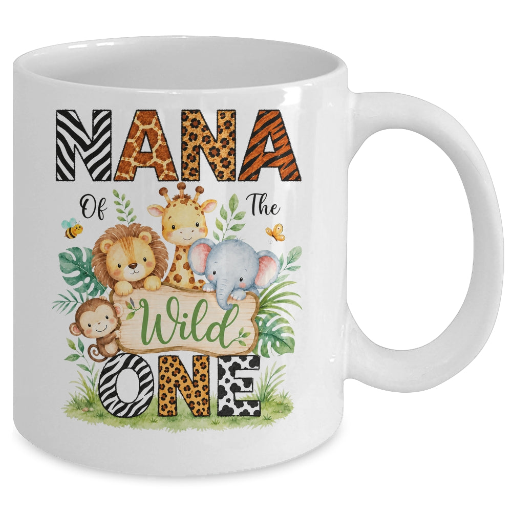 Nana Of The Wild One First Birthday Boy Jungle Safari Mug | siriusteestore