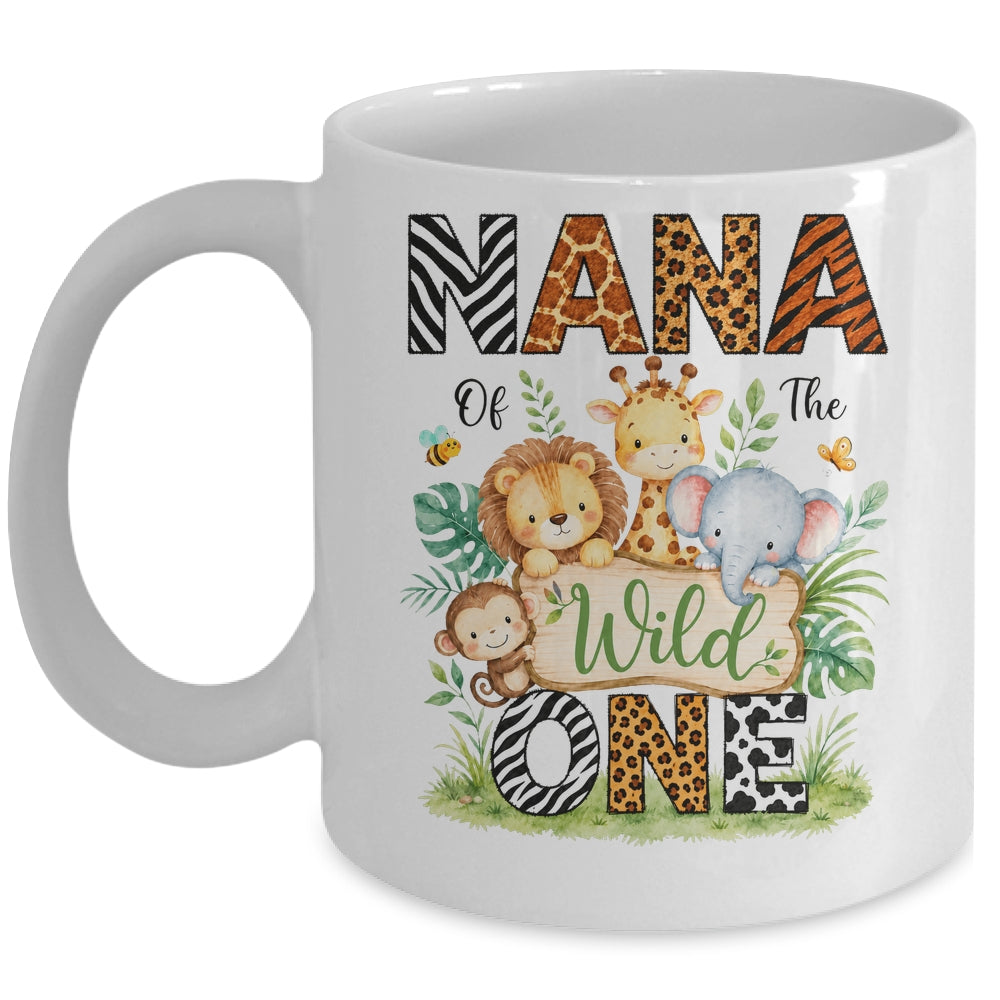 Nana Of The Wild One First Birthday Boy Jungle Safari Mug | siriusteestore