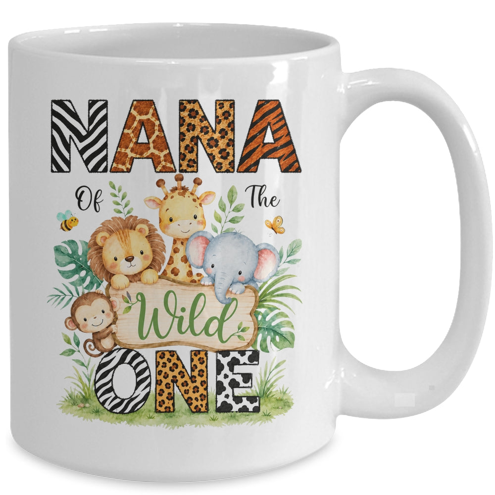 Nana Of The Wild One First Birthday Boy Jungle Safari Mug | siriusteestore