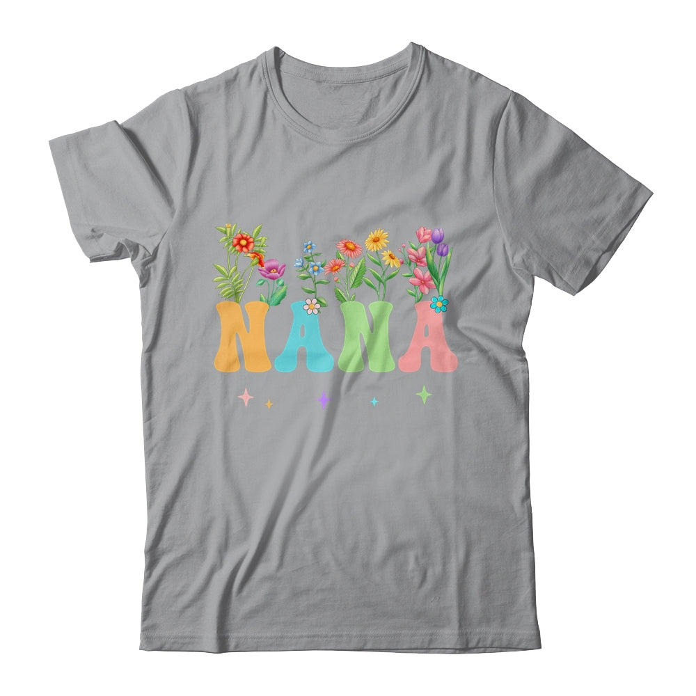 Nana Women Wildflower Floral Design Nana Mothers Day Shirt & Tank Top | siriusteestore