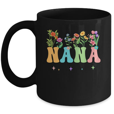 Nana Women Wildflower Floral Design Nana Mothers Day Mug | siriusteestore