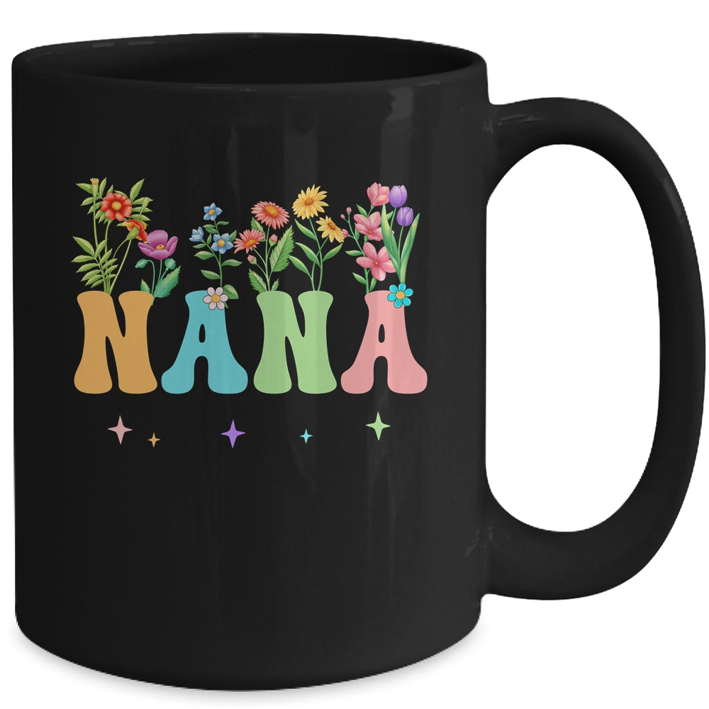 Nana Women Wildflower Floral Design Nana Mothers Day Mug | siriusteestore