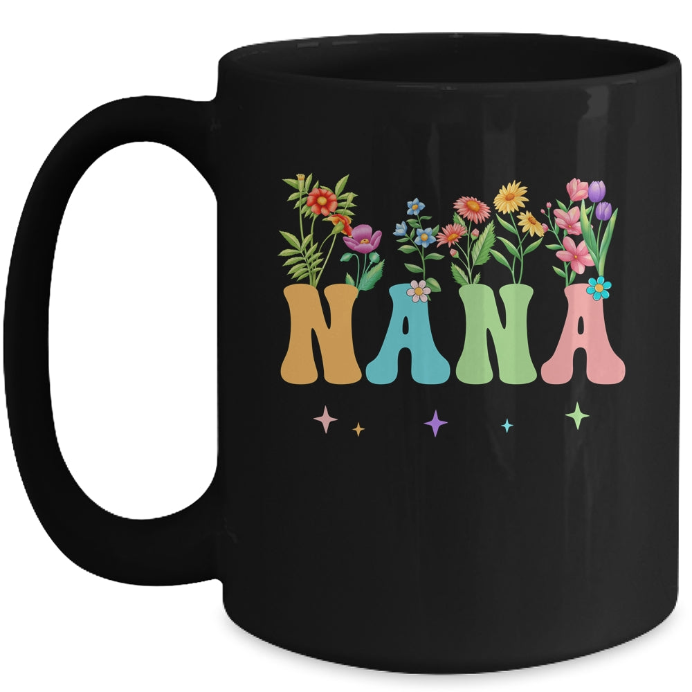 Nana Women Wildflower Floral Design Nana Mothers Day Mug | siriusteestore