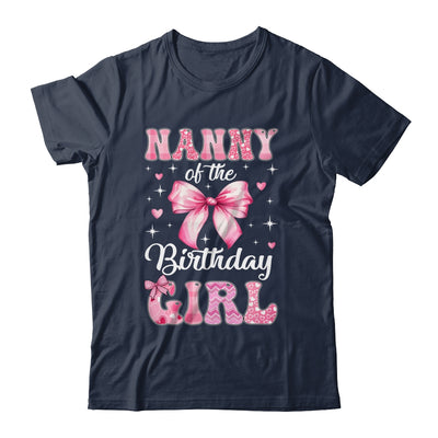 Nanny Of Birthday Girl Coquette Bow Matching Family Shirt & Hoodie | siriusteestore