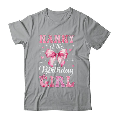 Nanny Of Birthday Girl Coquette Bow Matching Family Shirt & Hoodie | siriusteestore