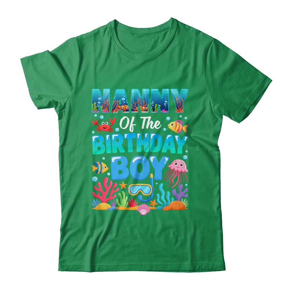 Nanny Of The Birthday Boy Sea Animals Ocean Aquarium Shirt & Hoodie | siriusteestore