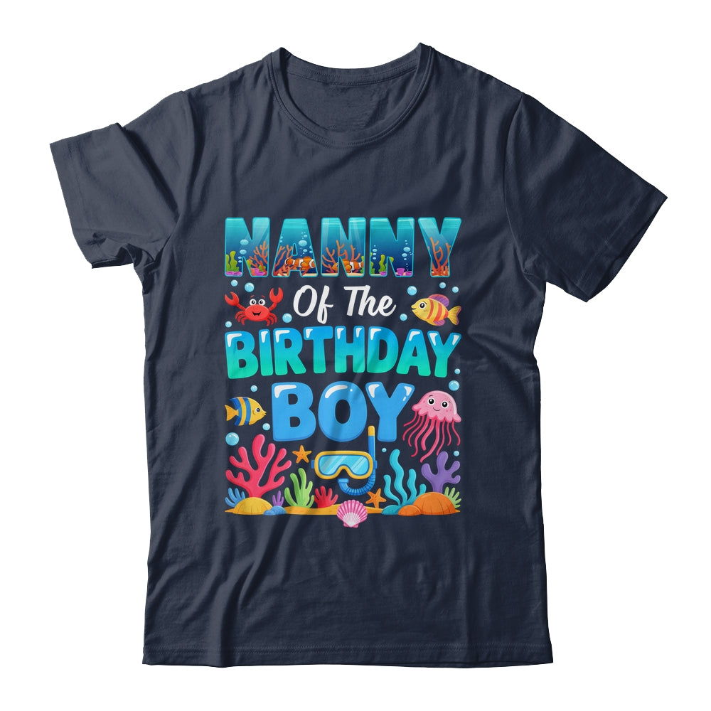 Nanny Of The Birthday Boy Sea Animals Ocean Aquarium Shirt & Hoodie | siriusteestore