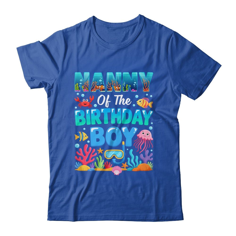 Nanny Of The Birthday Boy Sea Animals Ocean Aquarium Shirt & Hoodie | siriusteestore