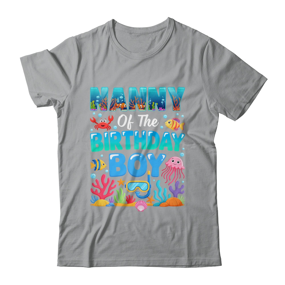 Nanny Of The Birthday Boy Sea Animals Ocean Aquarium Shirt & Hoodie | siriusteestore