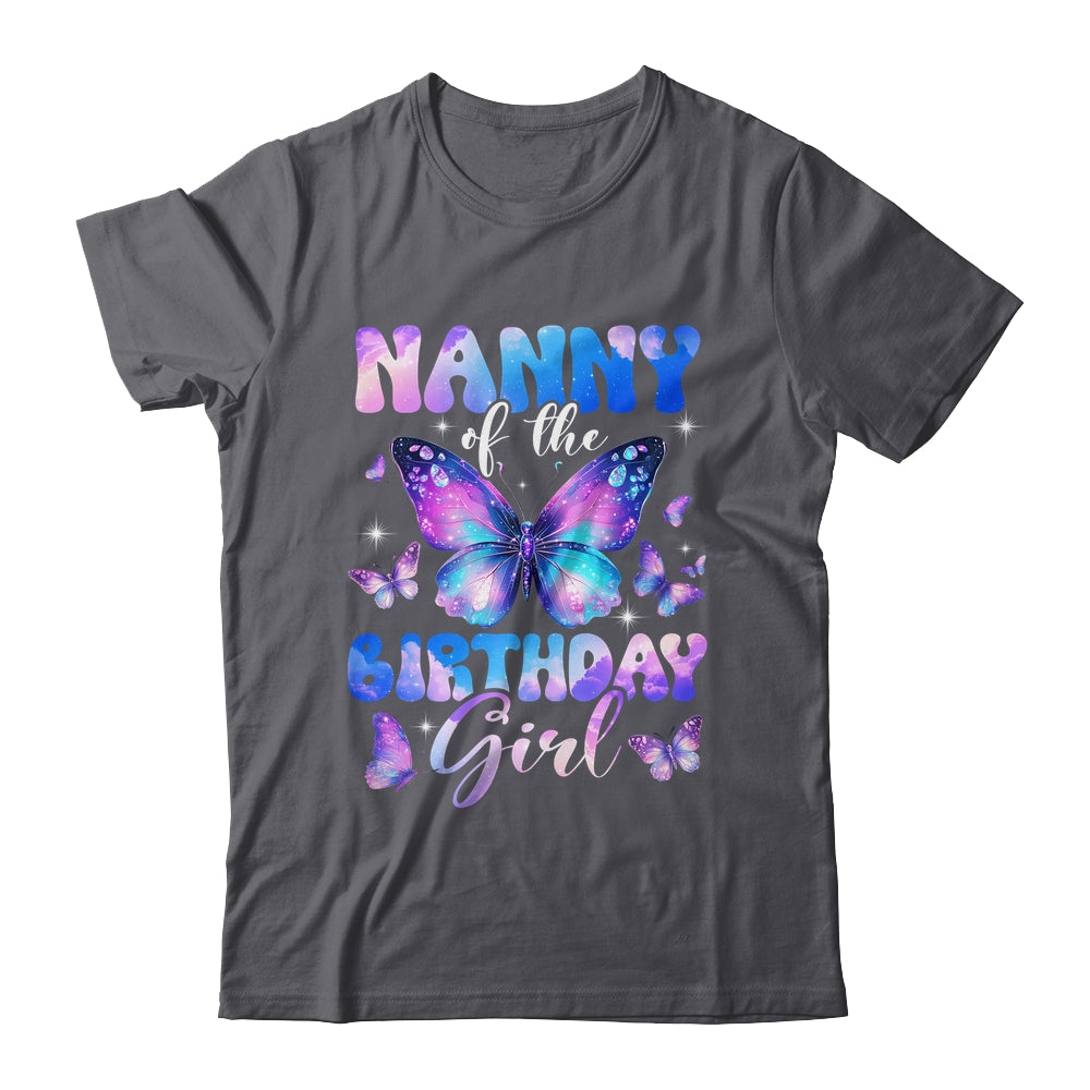 Nanny Of The Birthday Girl Butterfly Family Matching Shirt & Hoodie | siriusteestore