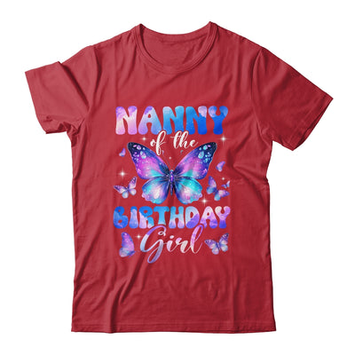 Nanny Of The Birthday Girl Butterfly Family Matching Shirt & Hoodie | siriusteestore