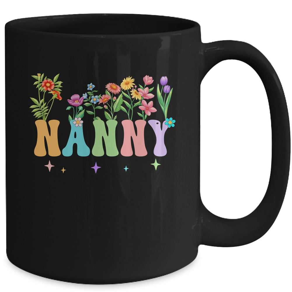Nanny Women Wildflower Floral Design Nanny Mothers Day Mug | siriusteestore
