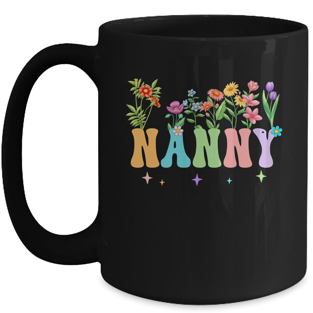 Nanny Women Wildflower Floral Design Nanny Mothers Day Mug | siriusteestore