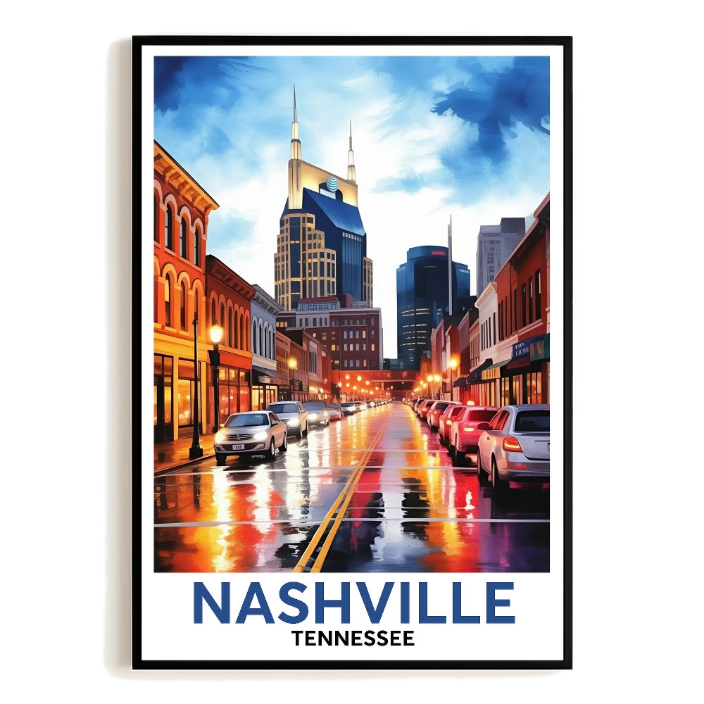 Nashville Tennessee Vintage Travel Poster Nature City Wall Art Landscape Picture Prints Suitable For Home Room Living Room Office Bedroom Aesthetic Decor Unframed | siriusteestore