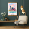 Nashville Travel Print Poster City Tennessee Souvenir Wall Art Landscape Painting Picture Suitable For Home Room Living Room Bedroom Aesthetic Decor Unframed | siriusteestore