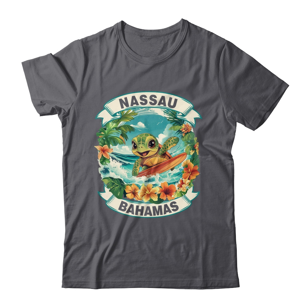 Nassau Bahamas Cute Sea Turtle Surfing Summer Vacation Shirt & Tank Top | siriusteestore