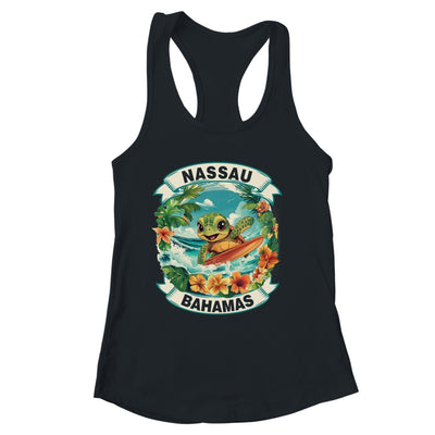 Nassau Bahamas Cute Sea Turtle Surfing Summer Vacation Shirt & Tank Top | siriusteestore