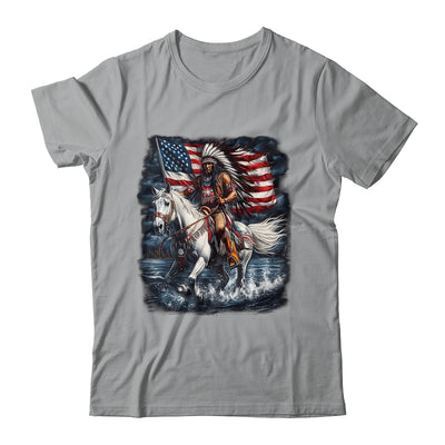 Native American Day Flag Indian Riding Horse 4th Of July Shirt & Hoodie | siriusteestore