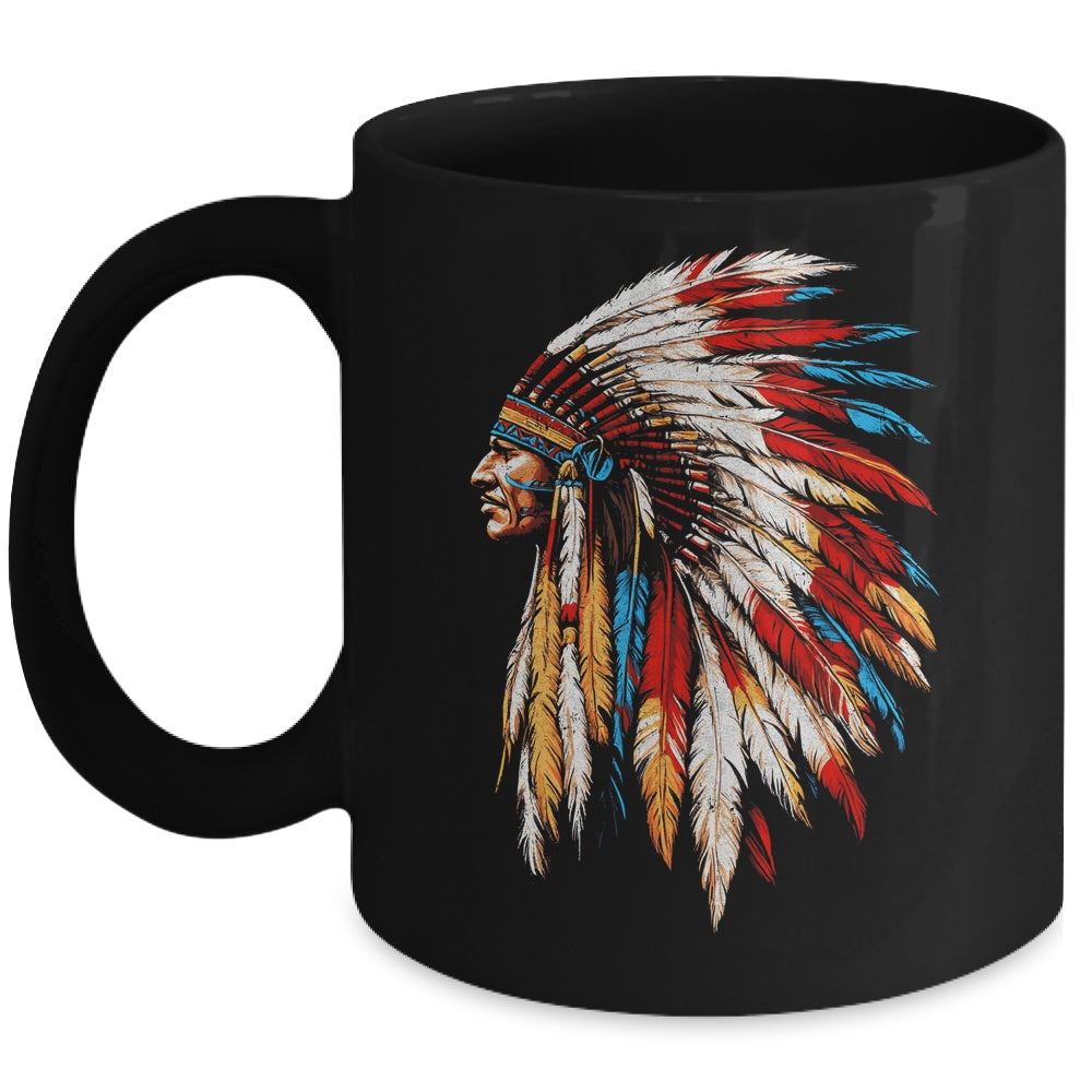 Native American Indian Headdress Graphic Indian Day Men Women Mug | siriusteestore