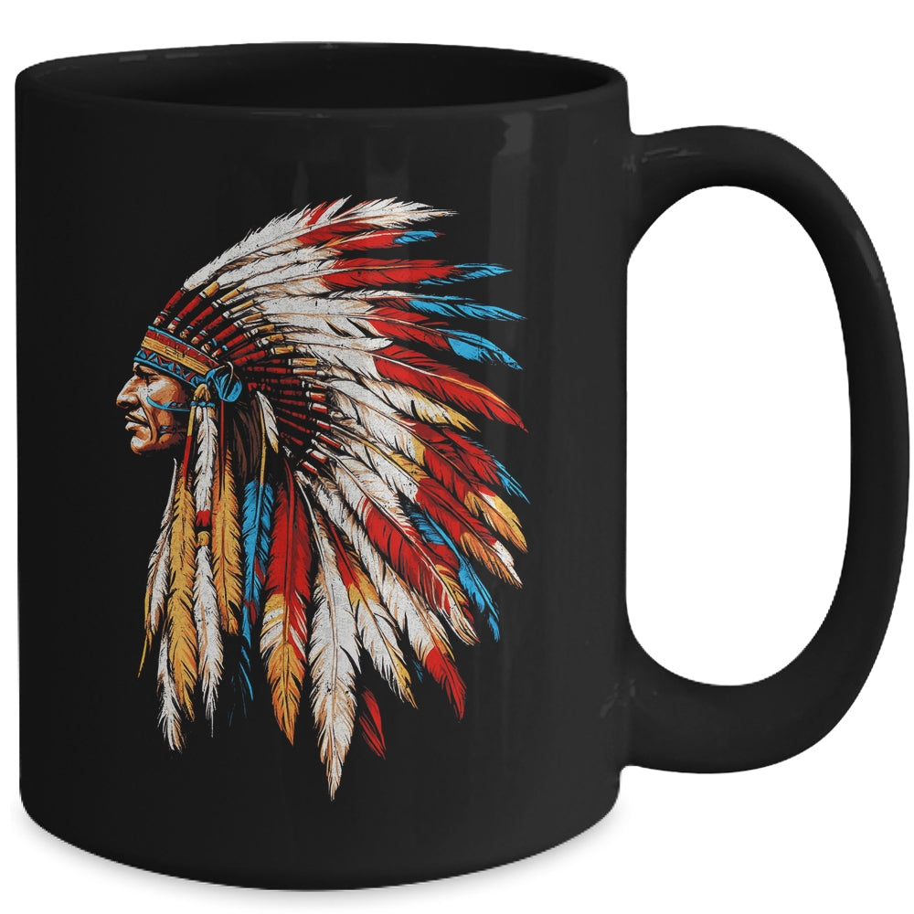 Native American Indian Headdress Graphic Indian Day Men Women Mug | siriusteestore