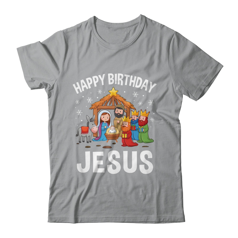 Nativity Happy Birthday Jesus Christmas Nativity Christian Shirt & Sweatshirt | siriusteestore