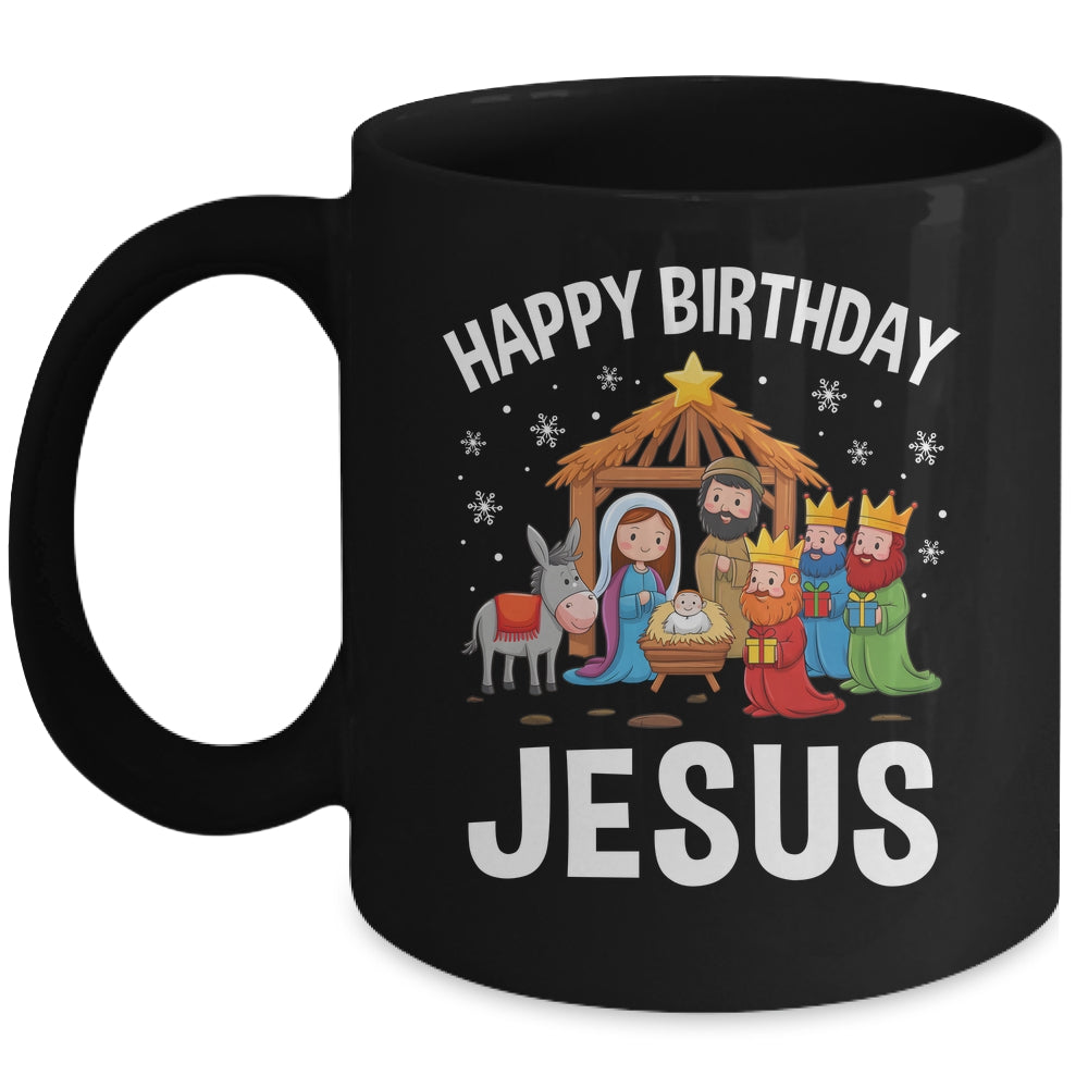 Nativity Happy Birthday Jesus Christmas Nativity Christian Mug | siriusteestore