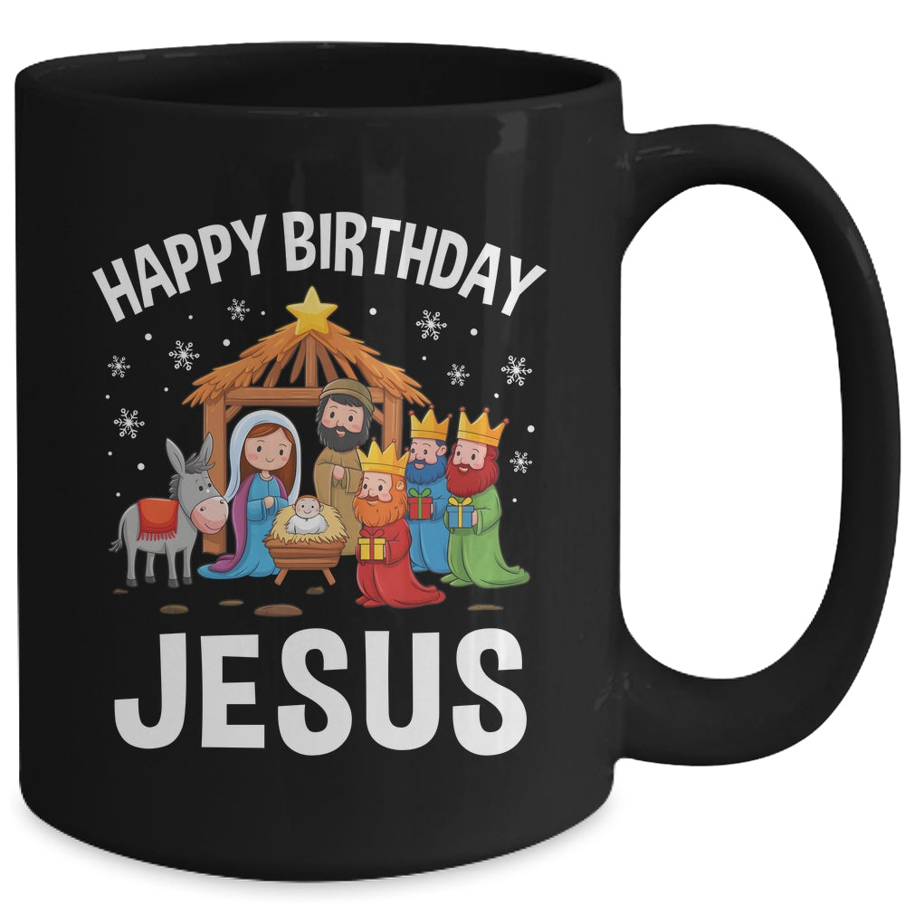 Nativity Happy Birthday Jesus Christmas Nativity Christian Mug | siriusteestore