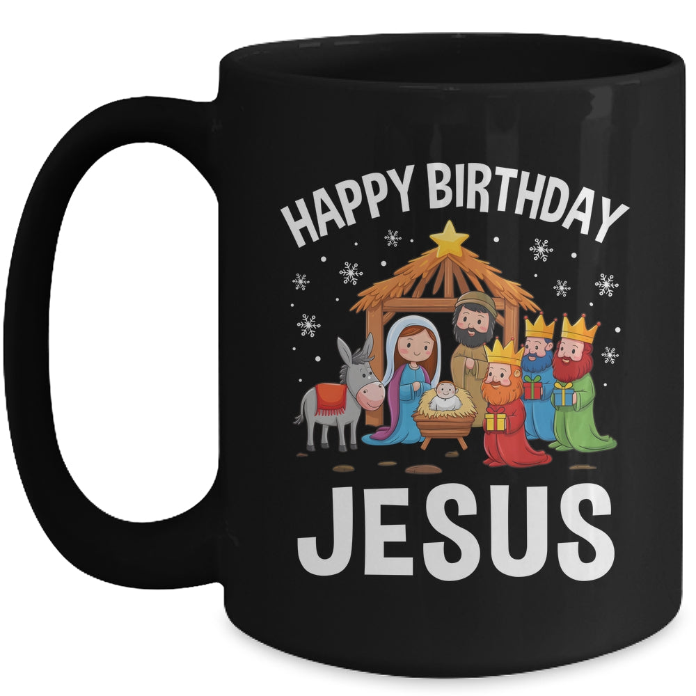 Nativity Happy Birthday Jesus Christmas Nativity Christian Mug | siriusteestore