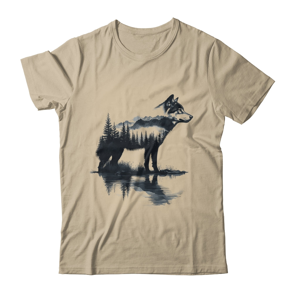 Nature Mountains Adventure Wolf Outdoor Wildlife Forest Shirt & Hoodie | siriusteestore