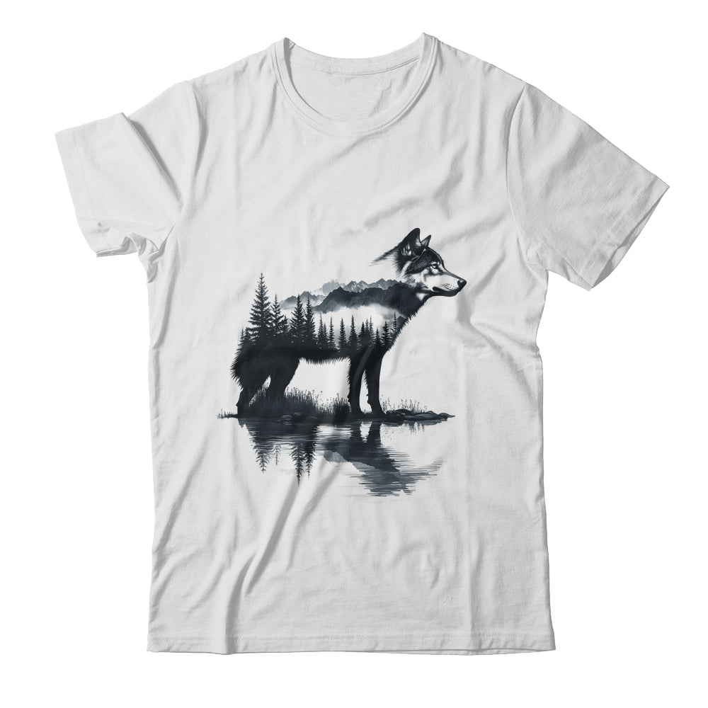 Nature Mountains Adventure Wolf Outdoor Wildlife Forest Shirt & Hoodie | siriusteestore