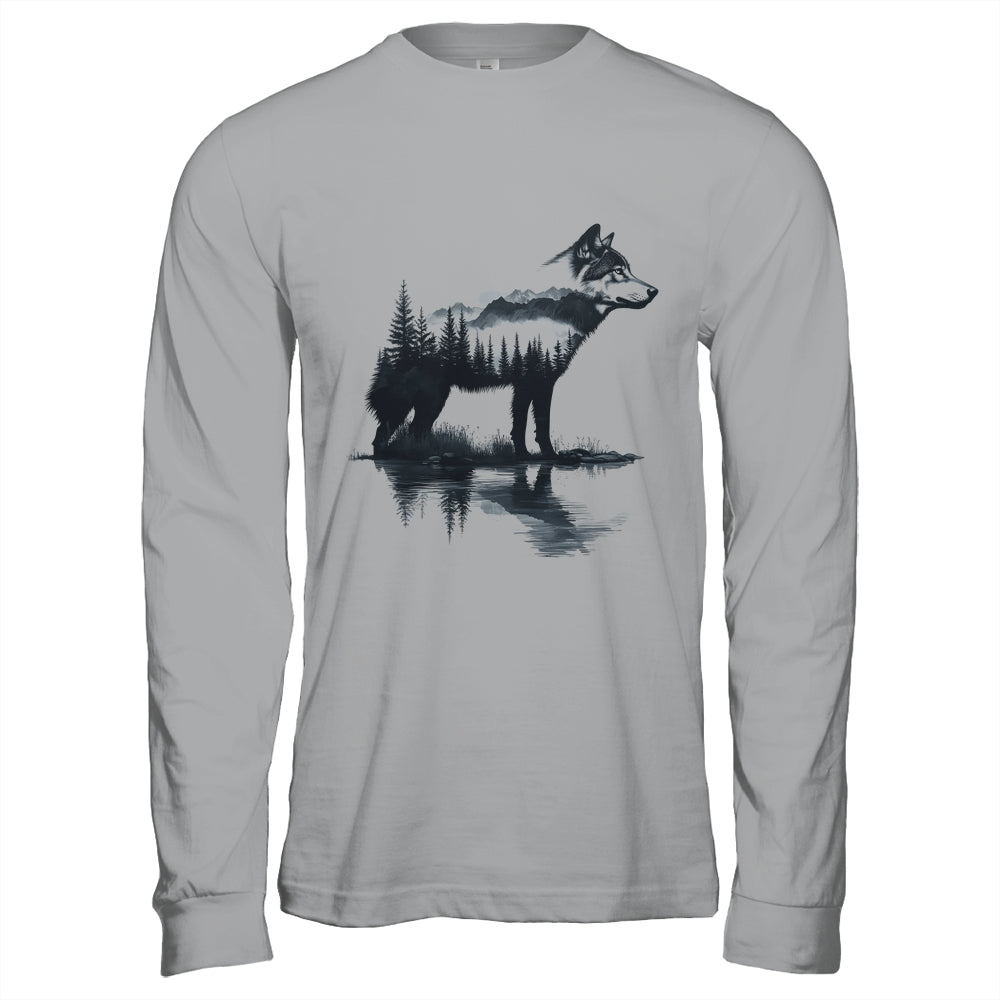 Nature Mountains Adventure Wolf Outdoor Wildlife Forest Shirt & Hoodie | siriusteestore