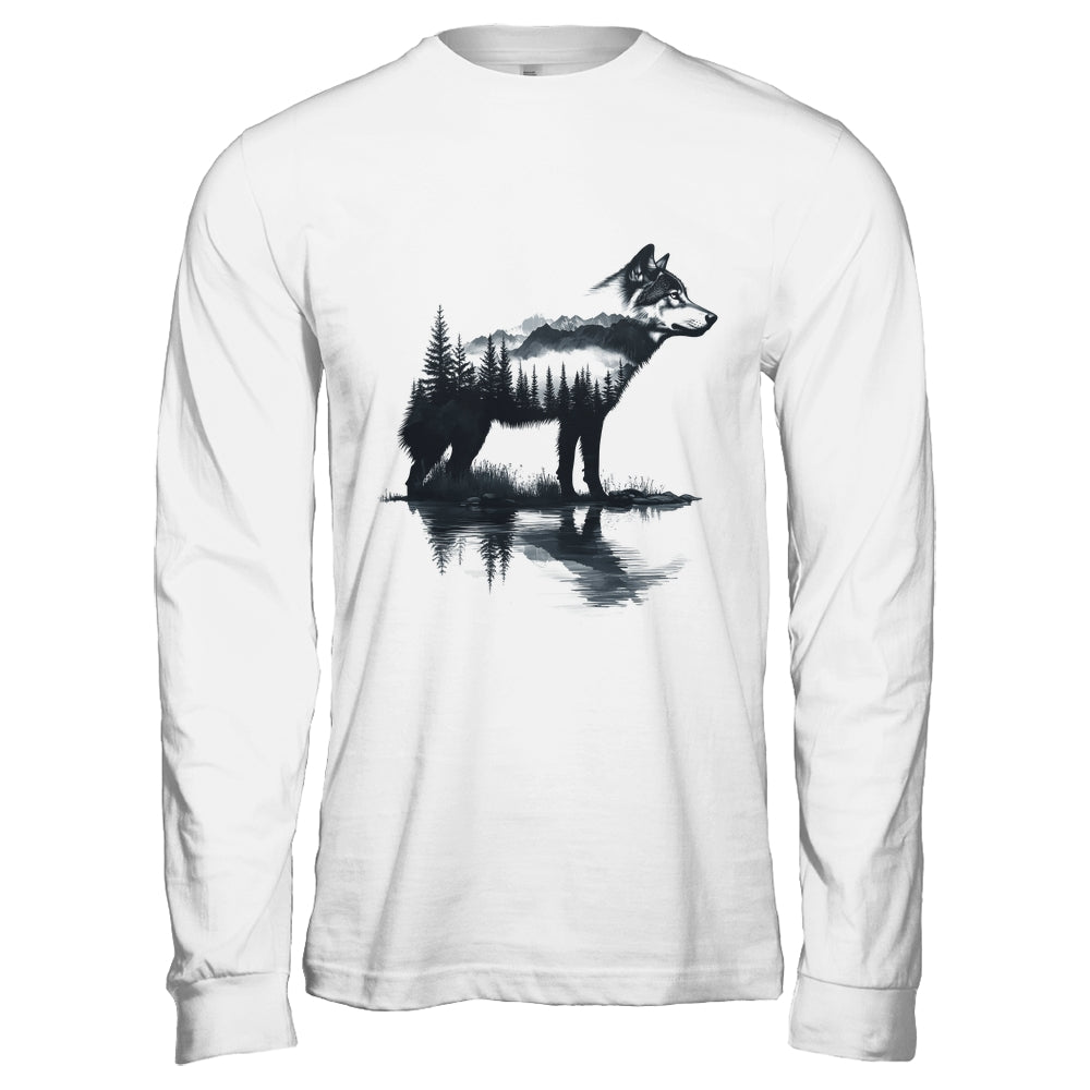 Nature Mountains Adventure Wolf Outdoor Wildlife Forest Shirt & Hoodie | siriusteestore
