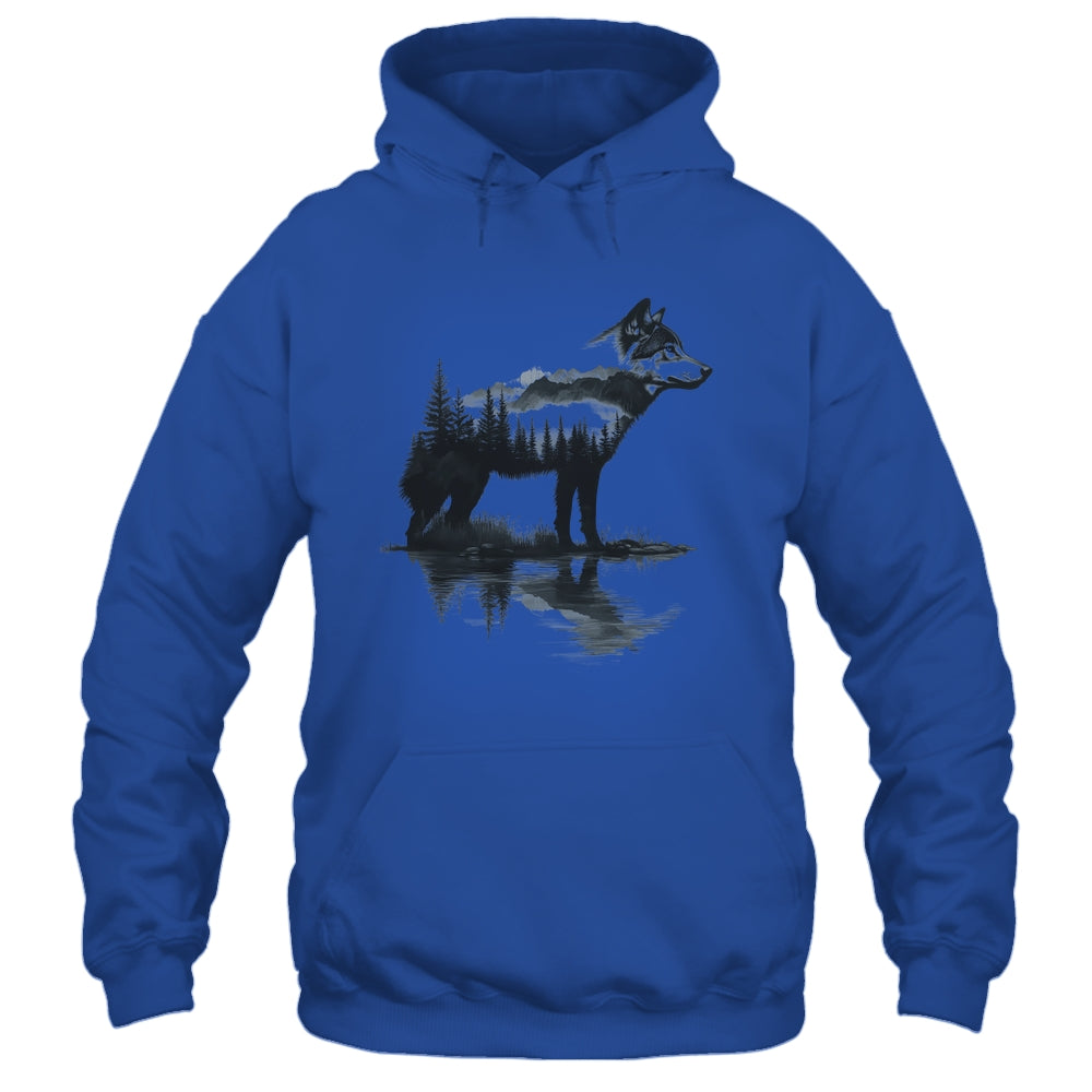 Nature Mountains Adventure Wolf Outdoor Wildlife Forest Shirt & Hoodie | siriusteestore
