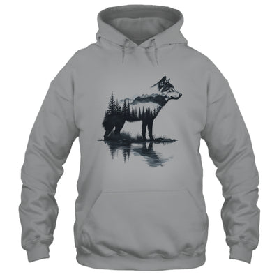 Nature Mountains Adventure Wolf Outdoor Wildlife Forest Shirt & Hoodie | siriusteestore
