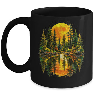 Nature Reflection Us Flag Forest Trees Outdoor Wildlife Mug | siriusteestore