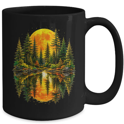 Nature Reflection Us Flag Forest Trees Outdoor Wildlife Mug | siriusteestore