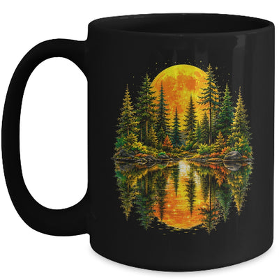 Nature Reflection Us Flag Forest Trees Outdoor Wildlife Mug | siriusteestore
