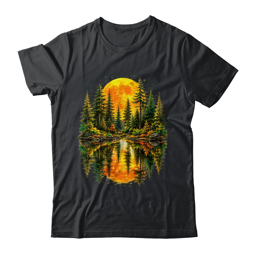 Nature Reflection Us Flag Forest Trees Outdoor Wildlife Shirt & Tank Top | siriusteestore