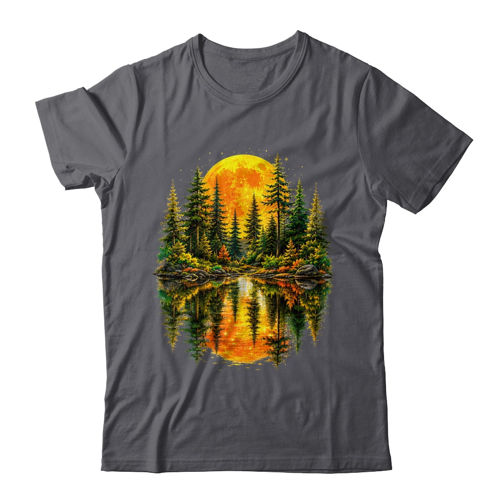 Nature Reflection Us Flag Forest Trees Outdoor Wildlife Shirt & Tank Top | siriusteestore