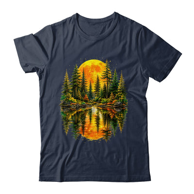 Nature Reflection Us Flag Forest Trees Outdoor Wildlife Shirt & Tank Top | siriusteestore