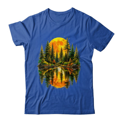 Nature Reflection Us Flag Forest Trees Outdoor Wildlife Shirt & Tank Top | siriusteestore