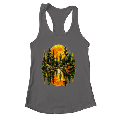 Nature Reflection Us Flag Forest Trees Outdoor Wildlife Shirt & Tank Top | siriusteestore