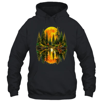 Nature Reflection Us Flag Forest Trees Outdoor Wildlife Shirt & Tank Top | siriusteestore